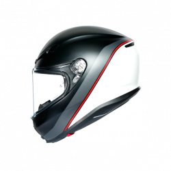 K6 AGV ECE MULTI MPLK MINIMAL PURE MATT BLACK/WH/RED