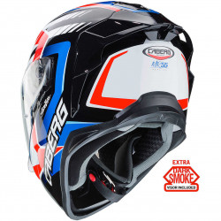 Casco integrale  Drift Evo MR55 bianco  rosso fluo  | CABERG