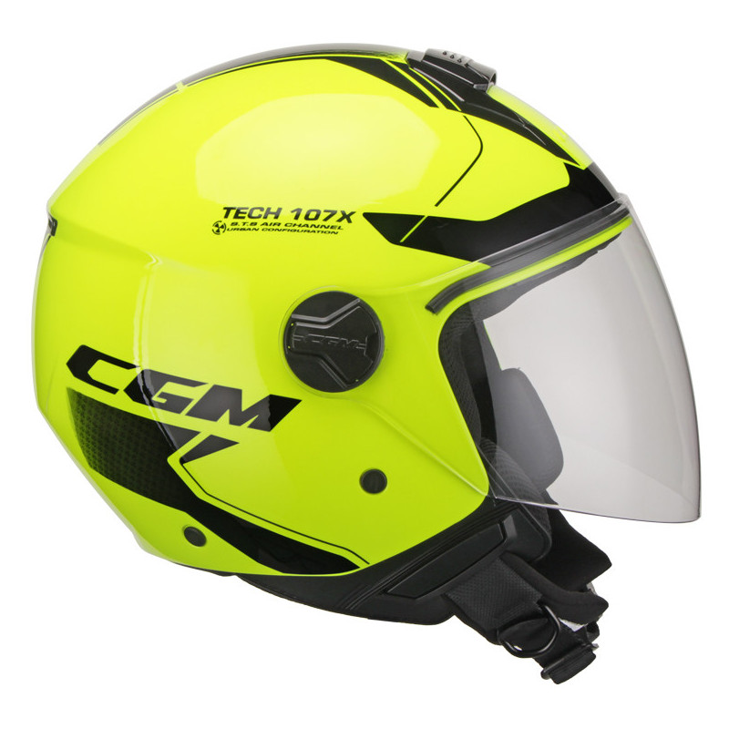 Casco 107X FLORENCE TECH Giallo fluo Nero lunga