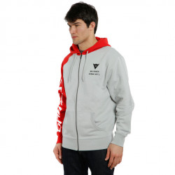 PADDOCK FULL-ZIP HOODIE GLACIER-GRAY/LAVA-RED/BLACK (81C) | DAINESE