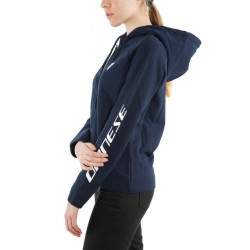 PADDOCK LADY FULL ZIP HOODIE BLU/WHITE (09D) | DAINESE