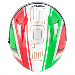 CASCO INTEGRALE 50.6 STOCCARDA BLADES BIANCO ROSSO VERDE DOPPIA VISIERA | GIVI