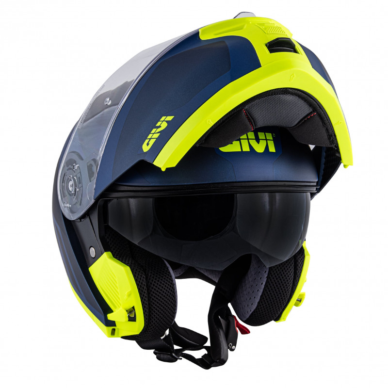 CASCO MODULARE X.21 CHALLENGER SPIRIT BLU OPACO BLU SCURO GIALLO