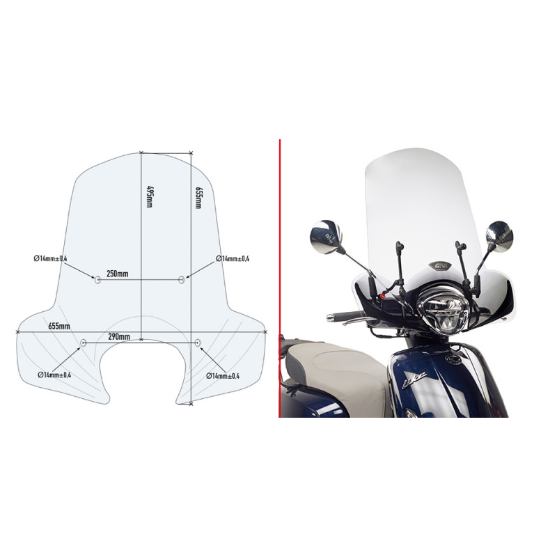 SCHERMO SPEC. TRASPIAGGIO  KYMKO 6109A | GIVI