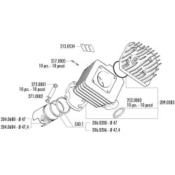 142.0147 KIT GRUPPO TERMICO PEUGEOT SV-GEO-BUXY-ZENITH D.47 | POLINI