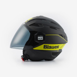 CASCO JET BRAT NERO OPACO GIALLO | BLAUER HT