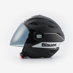 CASCO JET BRAT NERO OPACO BIANCO | BLAUER HT