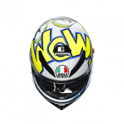 CASCO INTEGRALE K3 SV E2205 MULTI BUBBLE BLUE WHITE YELLOW FLUO | AGV