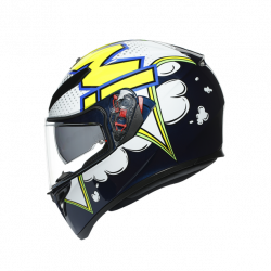 CASCO INTEGRALE K3 SV E2205 MULTI BUBBLE BLUE WHITE YELLOW FLUO | AGV