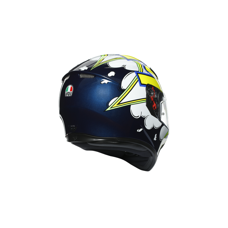 CASCO INTEGRALE K3 SV E2205 MULTI BUBBLE BLUE WHITE YELLOW FLUO