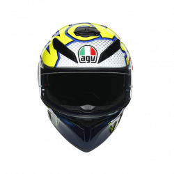 CASCO INTEGRALE K3 SV E2205 MULTI BUBBLE BLUE WHITE YELLOW FLUO | AGV