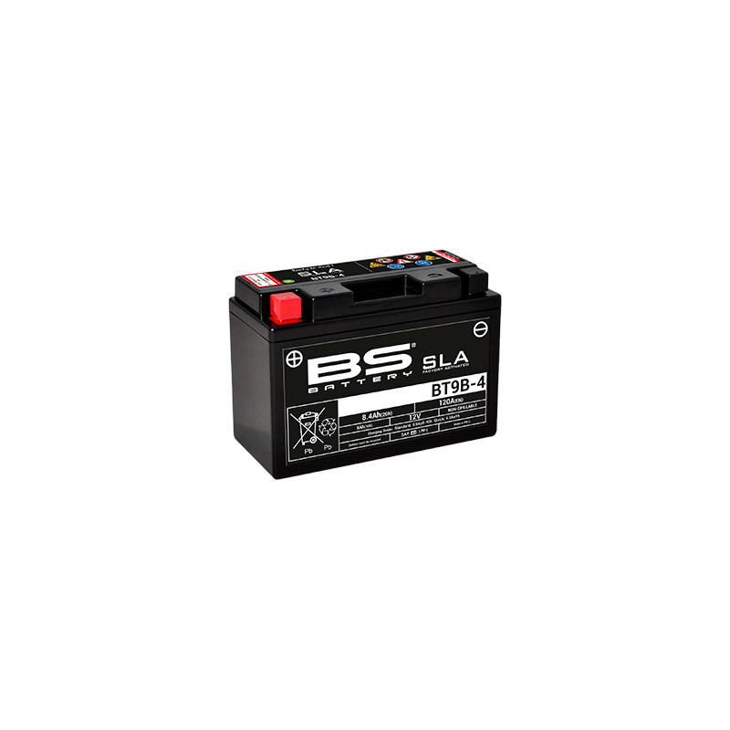 BS Battery 300674 BTX9 - Batteria moto, 12 V, 8.4 Ah, Nero