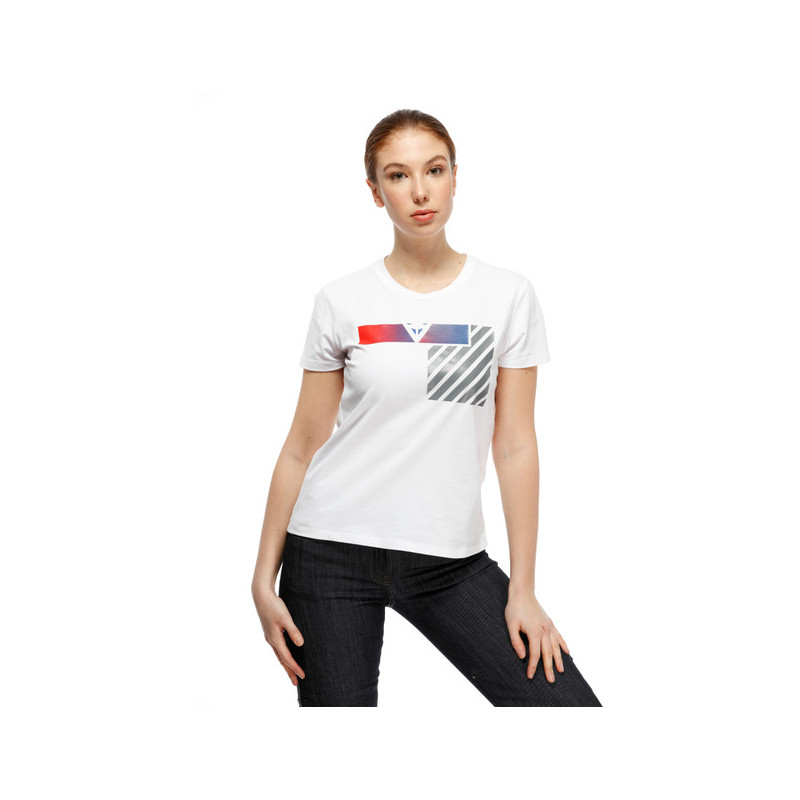 T-SHIRT ILLUSION LADY WHITE DARK-GRAY RED | DAINESE