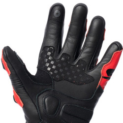 GUANTI IN PELLE UOMO TECH RACE BLACK FLUO RED | SPYKE