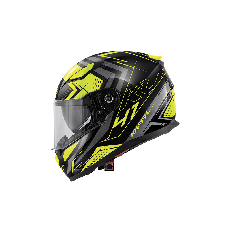 CASCO INTEGRALE KV41 DALLAS NERO LUCIDO TITANIO GIALLO | KAPPA