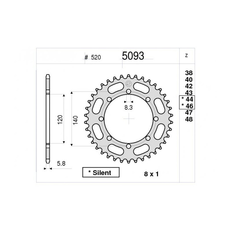 CORONA PROFESSIONALE KAWASAKI 650 | OGNIBENE | MPN 365093R46