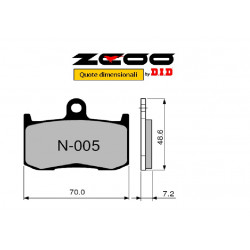 COPPIA PASTIGLIE RACING ZCOO N005 EX | OGNIBENE | MPN 45N00500