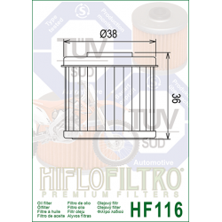 HF116 FILTRO OLIO HONDA CRF 250/450 04 - HF116 | HIFLO FILTRO |  E1711600