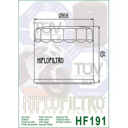 HF191 FILTRO OLIO TRIUMPH SPEEDTRIPL E 955i 99 - 02 (NERO) HF1 | HIFLO FILTRO |  E1719105