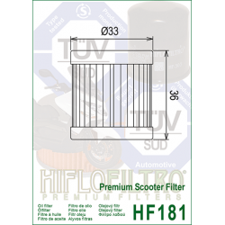 HF181 FILTRO OLIO ET4 - LIBERTY - SFERA +PREMIUM SCOOTER+ HF18 | HIFLO FILTRO |  E1718100