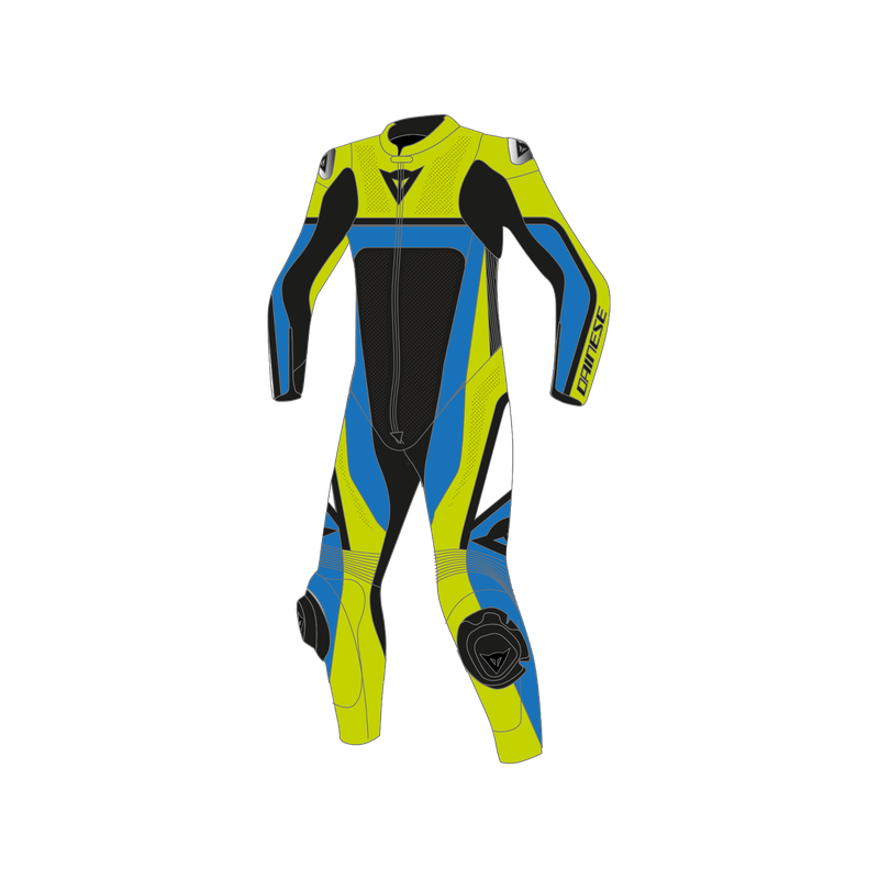 TUTA INTERA PELLE GEN Z JUNIOR PERF. FLUO YELLOW LIGHT BLUE | DAINESE