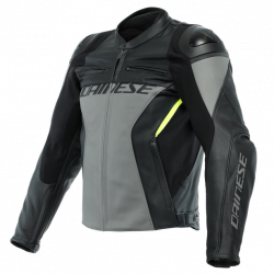 GIACCA RACING 4 PELLE CHARCOAL GRAY BLACK | DAINESE