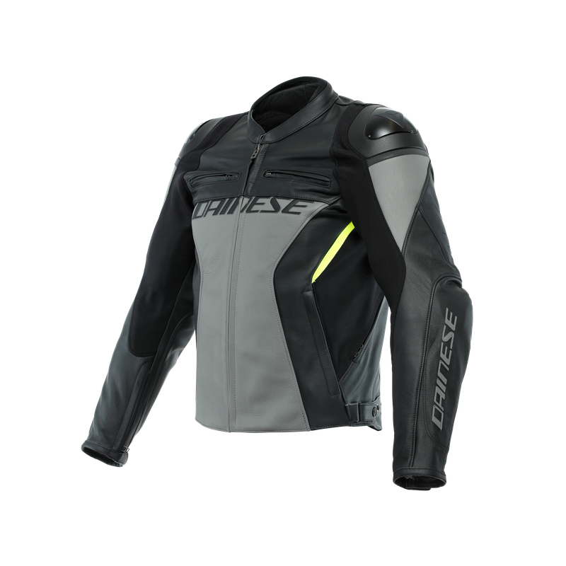 GIACCA RACING 4 PELLE CHARCOAL GRAY BLACK | DAINESE