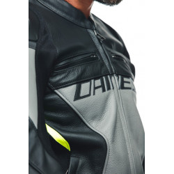 GIACCA RACING 4 PELLE CHARCOAL GRAY BLACK | DAINESE