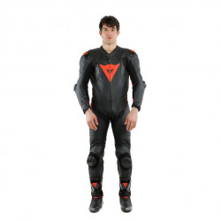 TUTA PELLE INTERA LAGUNA SECA 5 1PC  PERF. BLACK FLUO RED | DAINESE