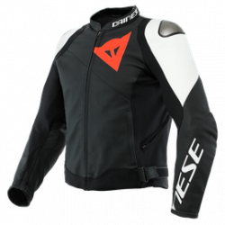 SPORTIVA LEATHER JACKET BLACK-MATT/BLACK-MATT/WHITE | DAINESE