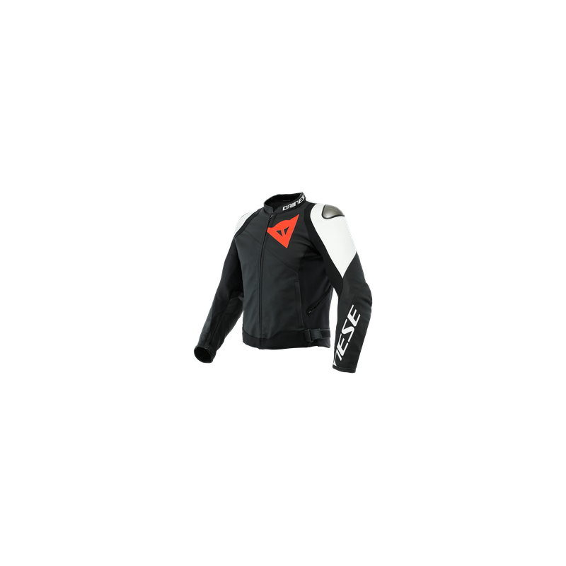 SPORTIVA LEATHER JACKET BLACK-MATT/BLACK-MATT/WHITE | DAINESE