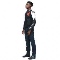 SPORTIVA LEATHER JACKET BLACK-MATT/BLACK-MATT/WHITE | DAINESE