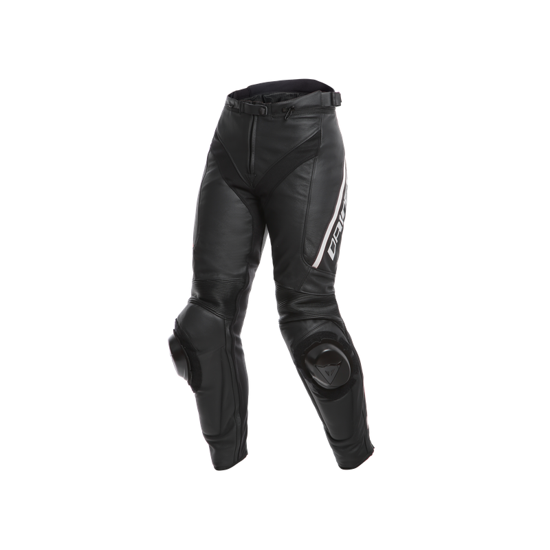 DELTA 3 LADY LEATHER PANTS BLACK/BLACK/WHITE | DAINESE