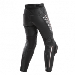 DELTA 3 LADY LEATHER PANTS BLACK/BLACK/WHITE | DAINESE