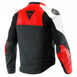 GIACCA PELLE SPORTIVA BLACK-MATT LAVA-RED WHITE | DAINESE