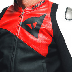 GIACCA PELLE SPORTIVA BLACK-MATT LAVA-RED WHITE | DAINESE