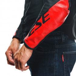 GIACCA PELLE SPORTIVA BLACK-MATT LAVA-RED WHITE | DAINESE