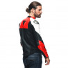 GIACCA PELLE SPORTIVA BLACK-MATT LAVA-RED WHITE | DAINESE