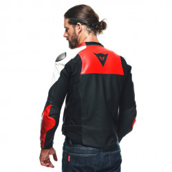 GIACCA PELLE SPORTIVA BLACK-MATT LAVA-RED WHITE | DAINESE