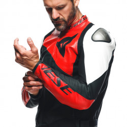 GIACCA PELLE SPORTIVA BLACK-MATT LAVA-RED WHITE | DAINESE