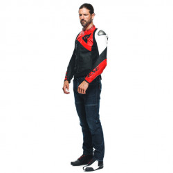 GIACCA PELLE SPORTIVA BLACK-MATT LAVA-RED WHITE | DAINESE