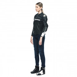 GIACCA IN PELLE RAPIDA LADY LEATHER JACKET BLACK-MATT BLACK-MATT WHITE | DAINESE