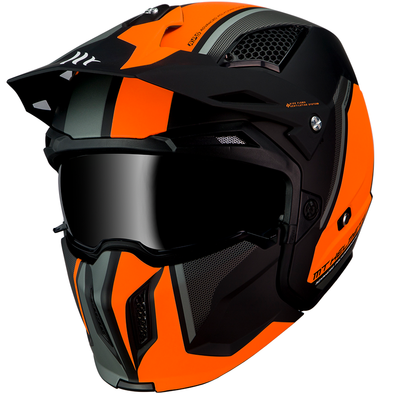 CASCO MODULARE STREETFIGHTER SV TWIN C4 MATT FLUOR ORANGE | MT HELMETS