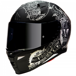 CASCO INTEGRALE REVENGE 2 SKULL & ROSES A1 NERO MATE | MT HELMETS