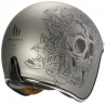 CASCO JET LE MANS 2 SV SKULL & ROSES  A2 MATT GREY | MT HELMETS