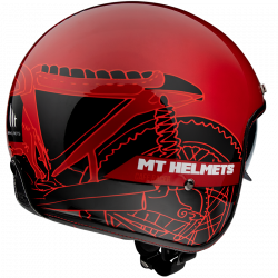 CASCO JET LE MANS 2 SV CAFE RACER B5 ROJO MATE | MT HELMETS