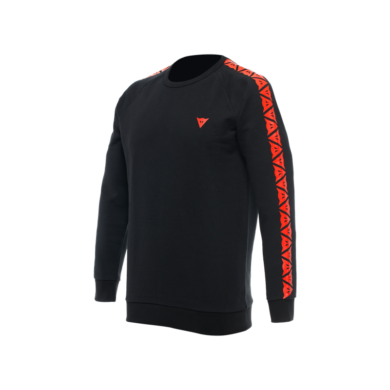 DAINESE SWEATER STRIPES BLACK/FLUO-RED