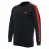 DAINESE SWEATER STRIPES BLACK/FLUO-RED