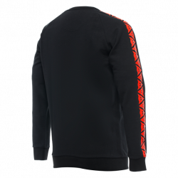 DAINESE SWEATER STRIPES BLACK/FLUO-RED