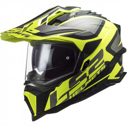 Casco Motocross MX436 Pioneer grafica Nero/giallo fluo con visiera ed  occhiali integrati art:MX436PIONEER EVO ROUTER LS2